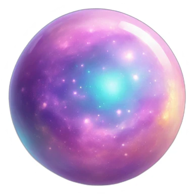 Pastel iridescent Sparkly Nebula galaxy orb sticker