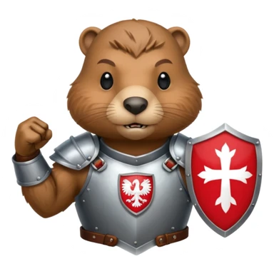 polish husaria miliatry unit but its a beaver, make him with a face like is the best fighter of all times with polish flag logo, not the whole body only the tors sticker
