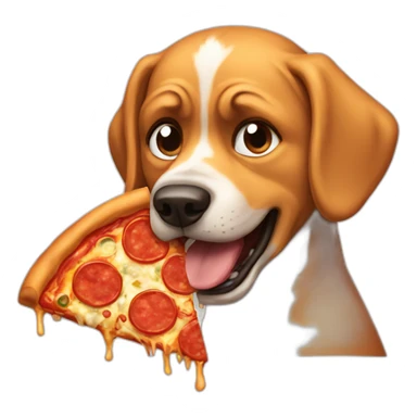 angry pizza eating a dog sticker
