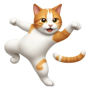 Ginger and white cat dancing  sticker