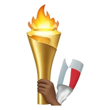 olympic torch with holded by an athelt sticker