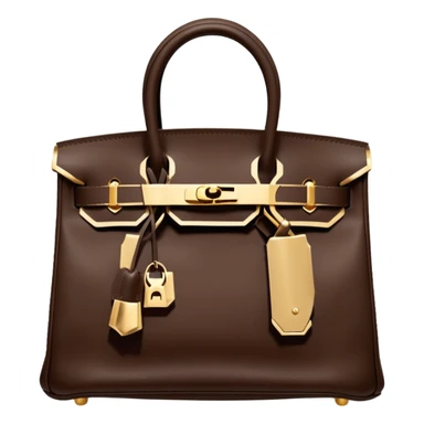 hermes birkin deep chocolate brown color bag sticker