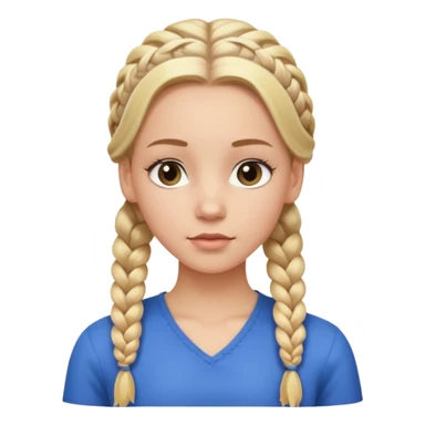 white girl, full braided blonde hair, side cornrows sticker