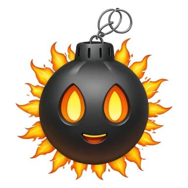 explosive bomb emoji, simple, expressive, with clear explosion effect sticker