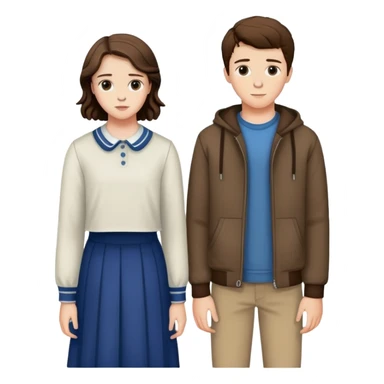 Hannah Baker and Clay Jensen together from 13 Reasons Why, teenage boy and girl standing side by side sticker