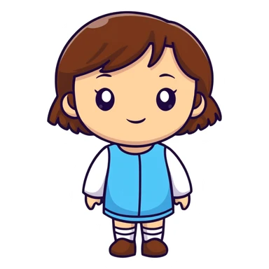 Adorable little gamer girly girl with brown hair  sticker