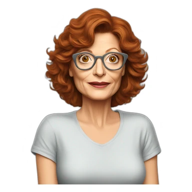 actor susan sarandon cartoon wearing tee  sticker
