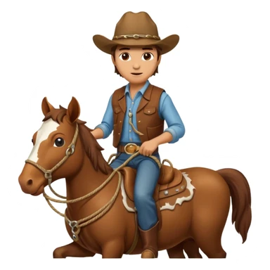 Rancher Riding A Horse And Roping Cattle sticker