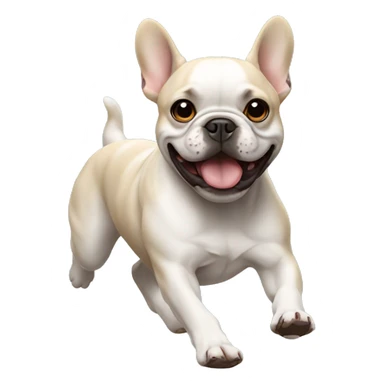 a french bulldog running sticker