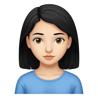 Fait une fille de 15 ans origine Tunisienne avec kes cheveux lisse noir sticker