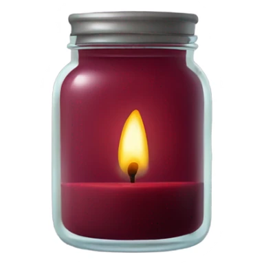 A maroon candle in a jar sticker