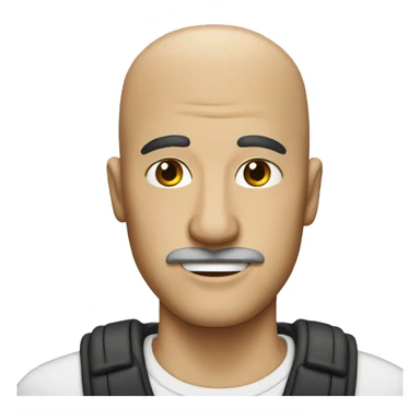 Guy bald head with mustache  sticker