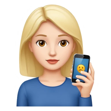 a woman using a mobile phone sticker