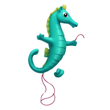 Sea horse playing jump rope sticker