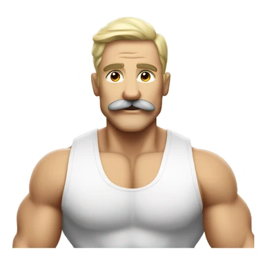 white bodybuilder with the mustache sticker