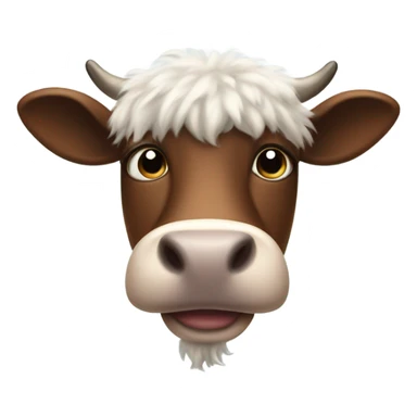 Very fluffy cow sticker