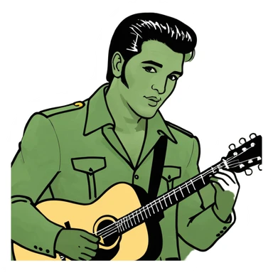 Elvis Presley with guitar sticker
