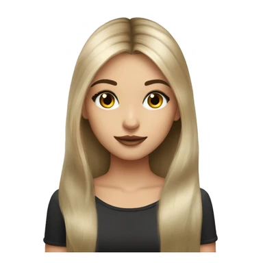 pretty girl long hair makeup with black kitten sticker