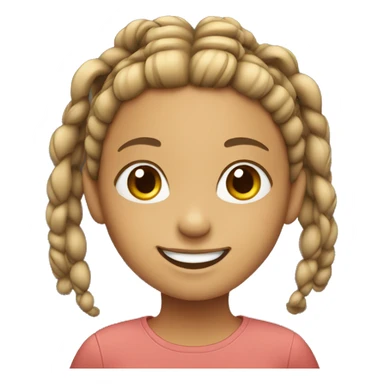 smiling girl with braids sticker