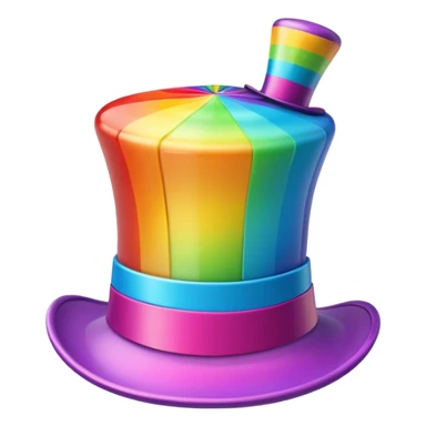 rainbow spinning top hat sticker