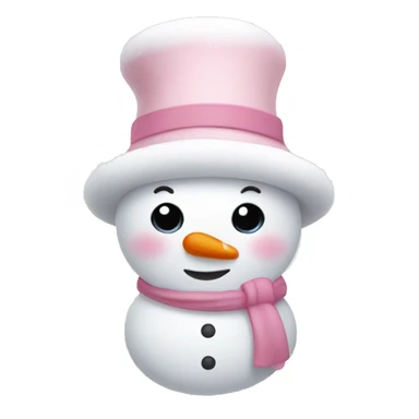 Cute white and light pink snowman sticker