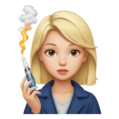 Blonde girl vaping  sticker
