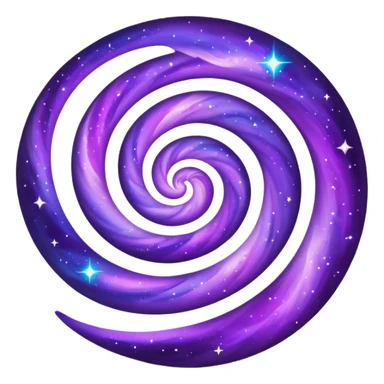 purple swirling galaxy with stars sticker