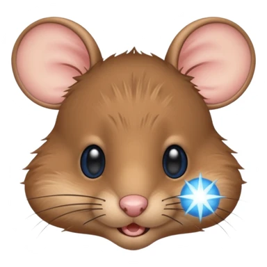 A mouse face with blue sun rays sticker