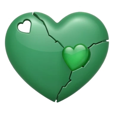 A green broken heart sticker