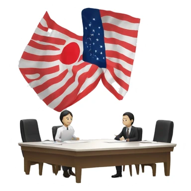 meeting minutes with a flag of japan sticker
