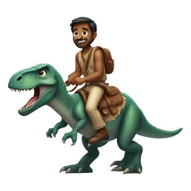 indian man on a dinosaur  sticker