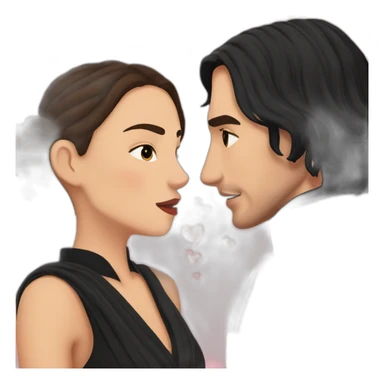 kylo ren and rey kissing sticker