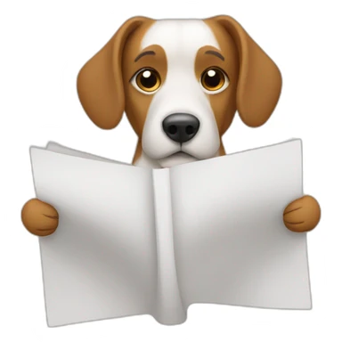 Dog-reading-a-paper sticker