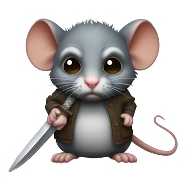 grumpy rat with a dagger sticker