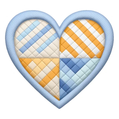 white heart with a patchwork pattern sticker