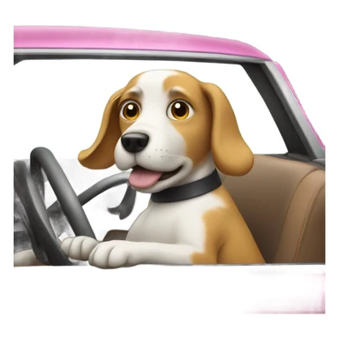 Dog driving a car  sticker