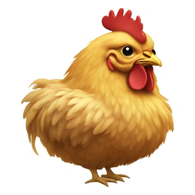 Chicken wearing a toupee sticker
