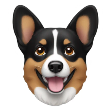 black corgi face sticker