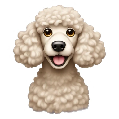 Beige old poodle sticker