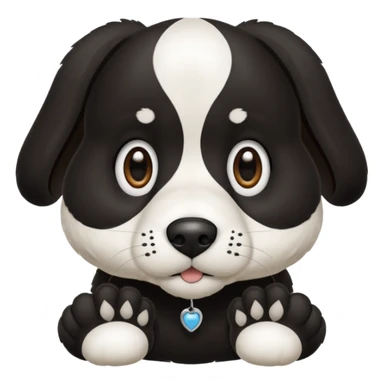 Chien noir avec poitrine et patte avant droite blanche sticker