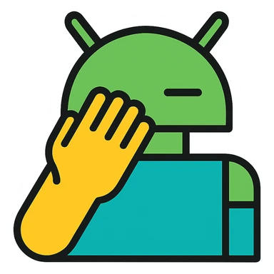 android facepalm, digital, stylized, minimalistic sticker