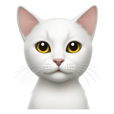 White cat with black spots on head sticker