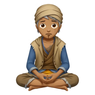 beggar sitting sticker
