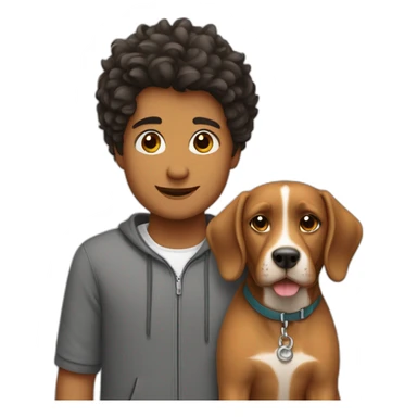 A boy name manish with a dog sticker