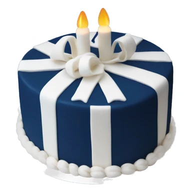 Navy Blue and white birthday cake sticker
