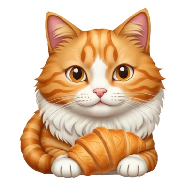Cat with croissant sticker