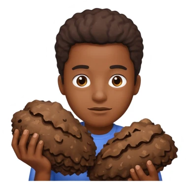 Black guy holding a poop sticker