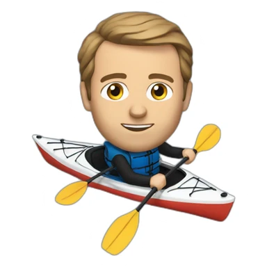 Macron in kayak sticker