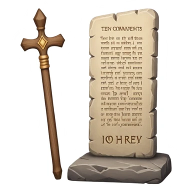 Ten commandments tablets and staff simplify sticker