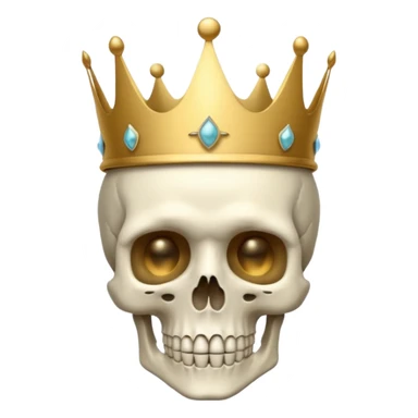 Skeleton with a crown sticker